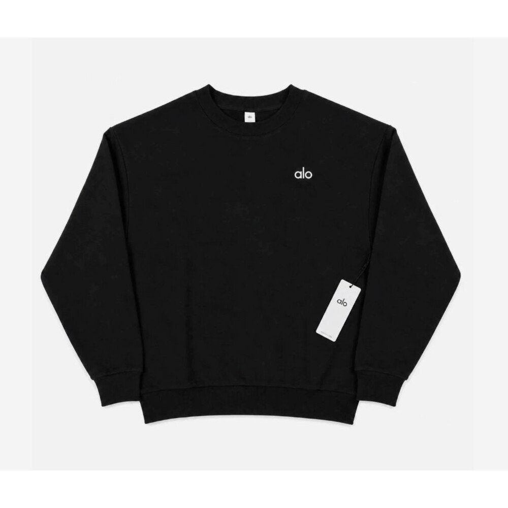 Alo Accolade Crewneck Sweatshirt Streetwear Black - New
